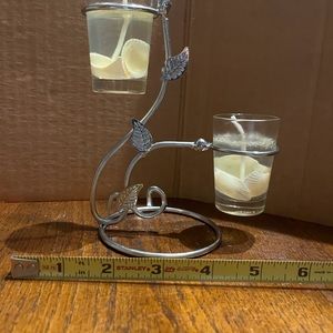 Silver Metal Candle Holder